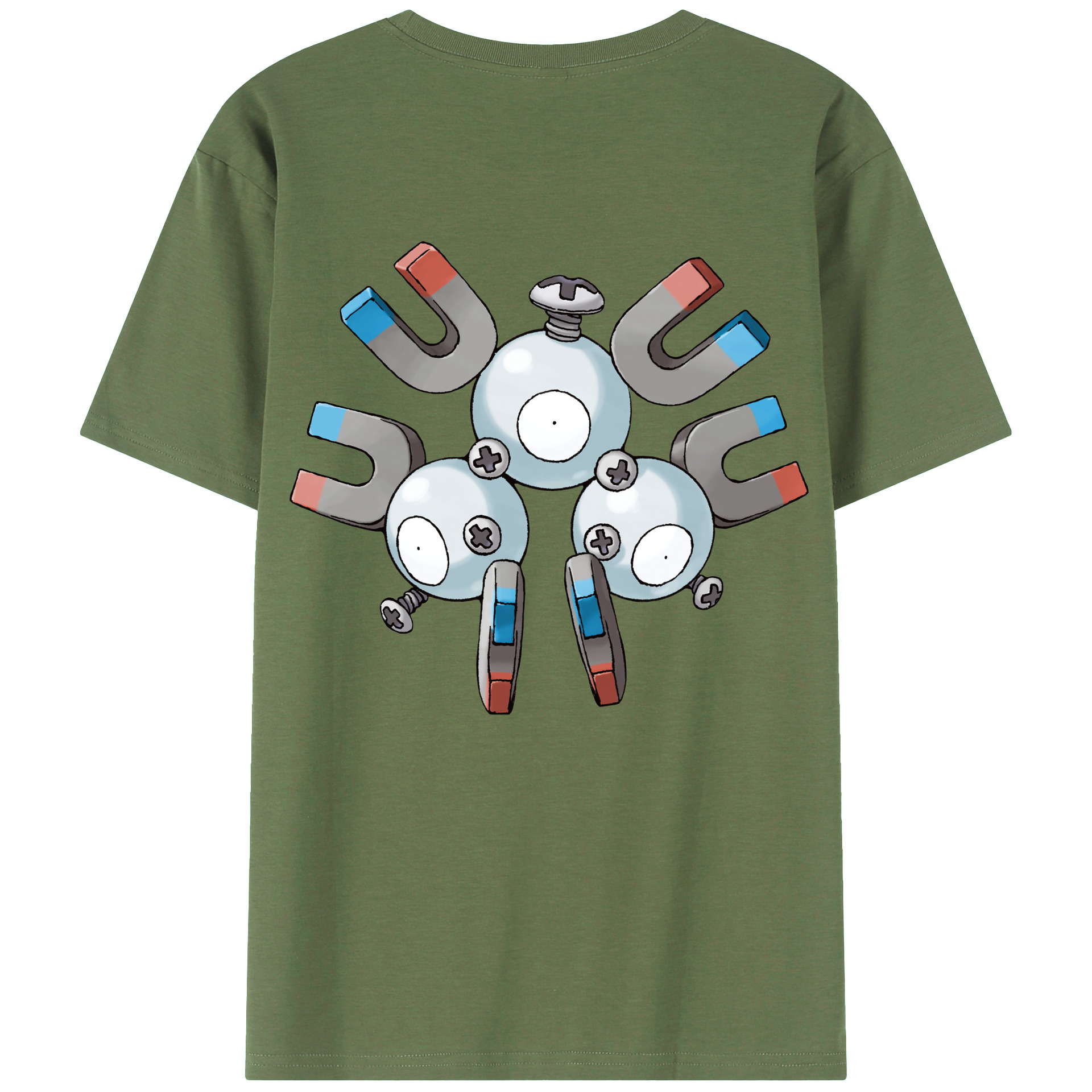 （画像用） ポケットモンスター Pokémon 綿100％ メンズ半袖Tシャツ（バックプリント） 通気性
